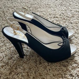 Chanel open toe shoes